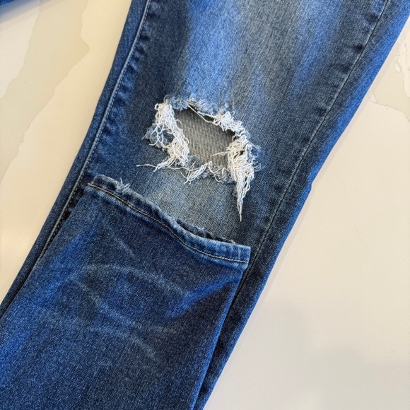 Dear John Women's Skinny Jeans Size 29 Blue Stretch Medium Wash Distressed - Picture 10 of 16